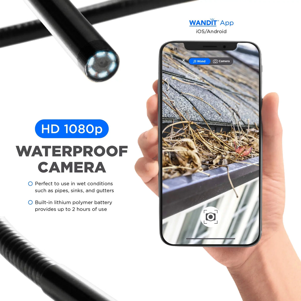 Light Anywhere, Your - 41 - Anything, to Extendable, Camera Inch Wand Degree Camera - Flexible Anytime Images with Rechargeable - WANDIT Capture 360 Phone Inspection Inspection Inspect Wireless