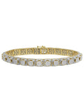 Gold Bracelet CT Yellow 6.6 8.5" Men's 8MM Diamond Cluster 10K