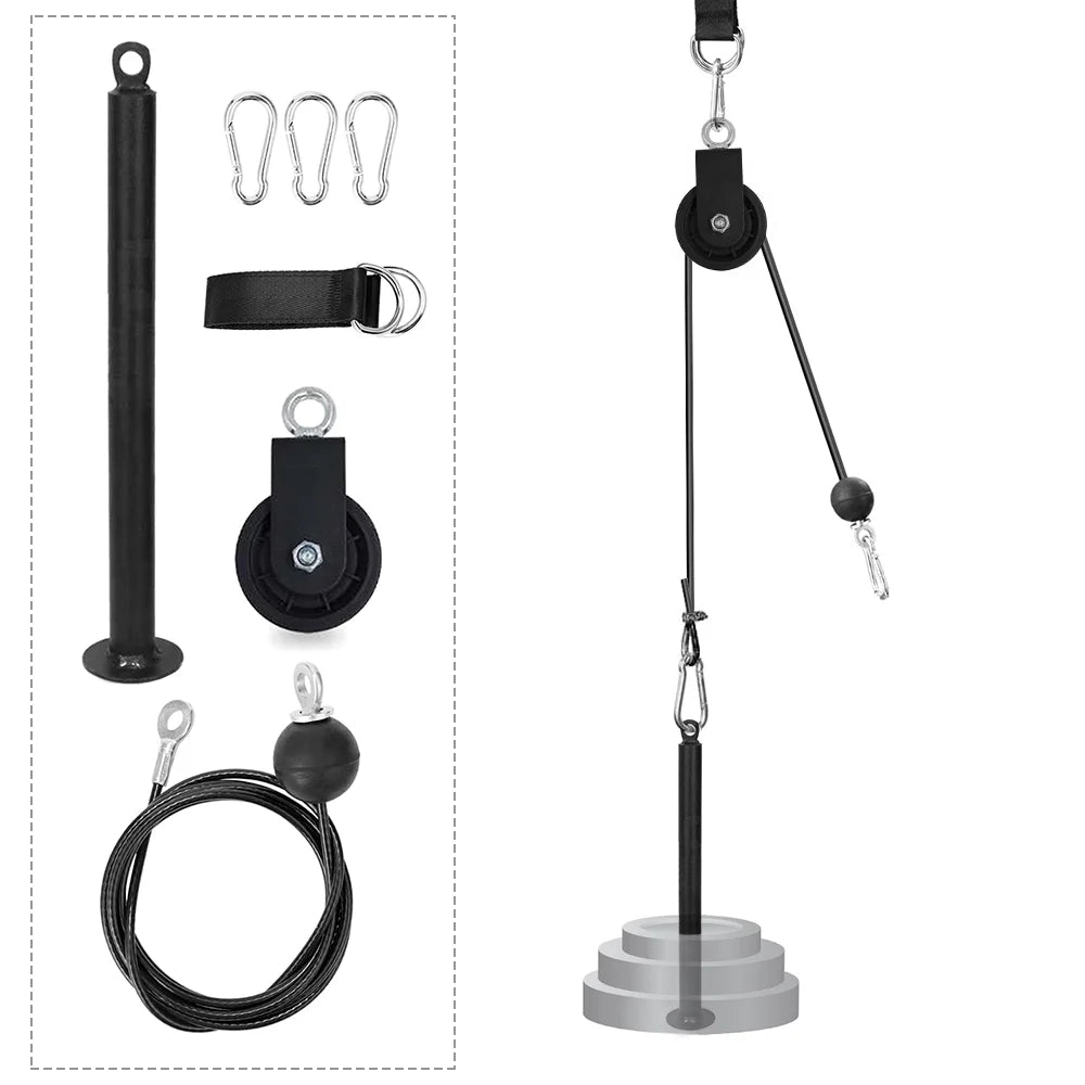 Gym Upgraded Biceps Attachment System Rotation 360 Machine Training Arm Fitness Pulley Detachable Home Workout Pulley with Degree Super-Silent Pin Triceps Cable Strength Equipment Loading