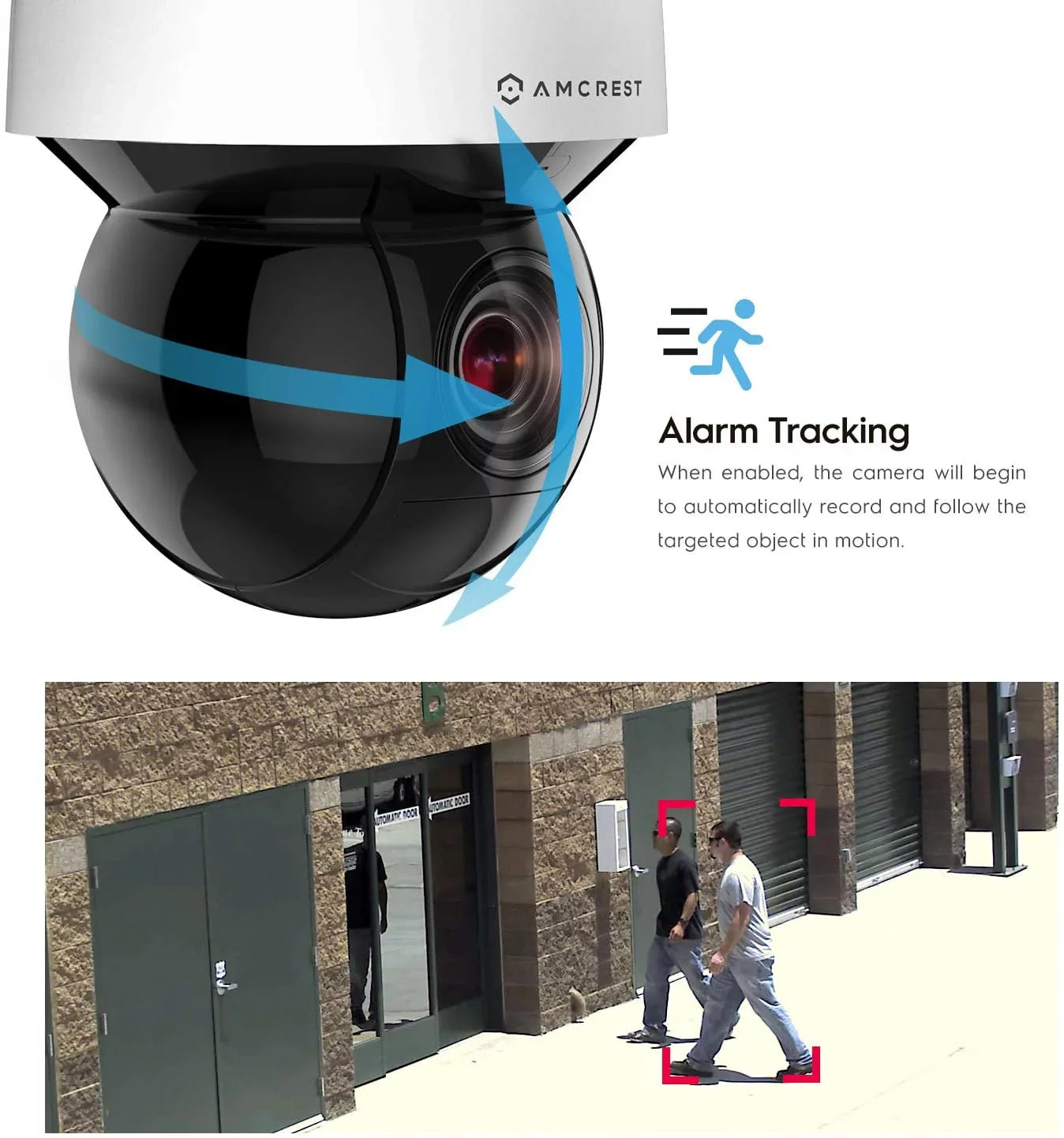 AI, Security Camera Tilt 492ft Dome, and People Detection (Optical Amcrest 4MP exterior POE IP Zoom POE+ PTZ Vehicle IP4M-1083EW-AI 32x (802.3at) + Night Camera UltraHD Motorized) Speed Vision POE+ Pan
