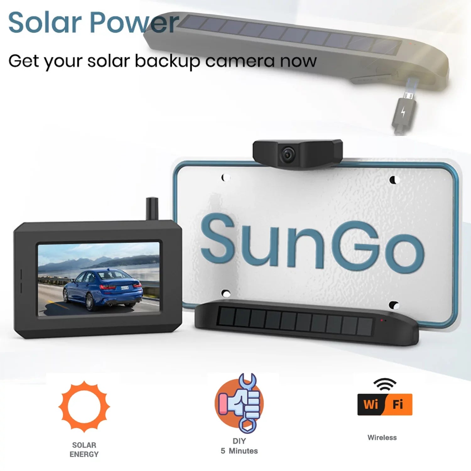 License Camera Camera Rear Camera View Backup Solar Back Plate Car BOSCAM Trailer Camera, Systems, Vehicles for Wireless Wireless Digital Up Reverse