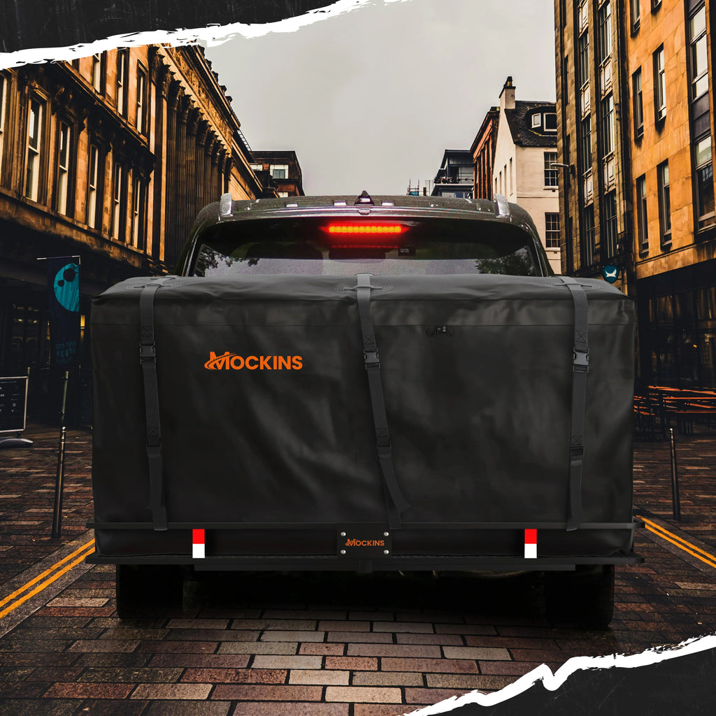 & 40 Mockins Arm Cap. Basket Foldable Carrier Cargo Trailer CF XXL 500lbs 70"x30"x6" Bag Hitch | Mount Hitch with Hitch