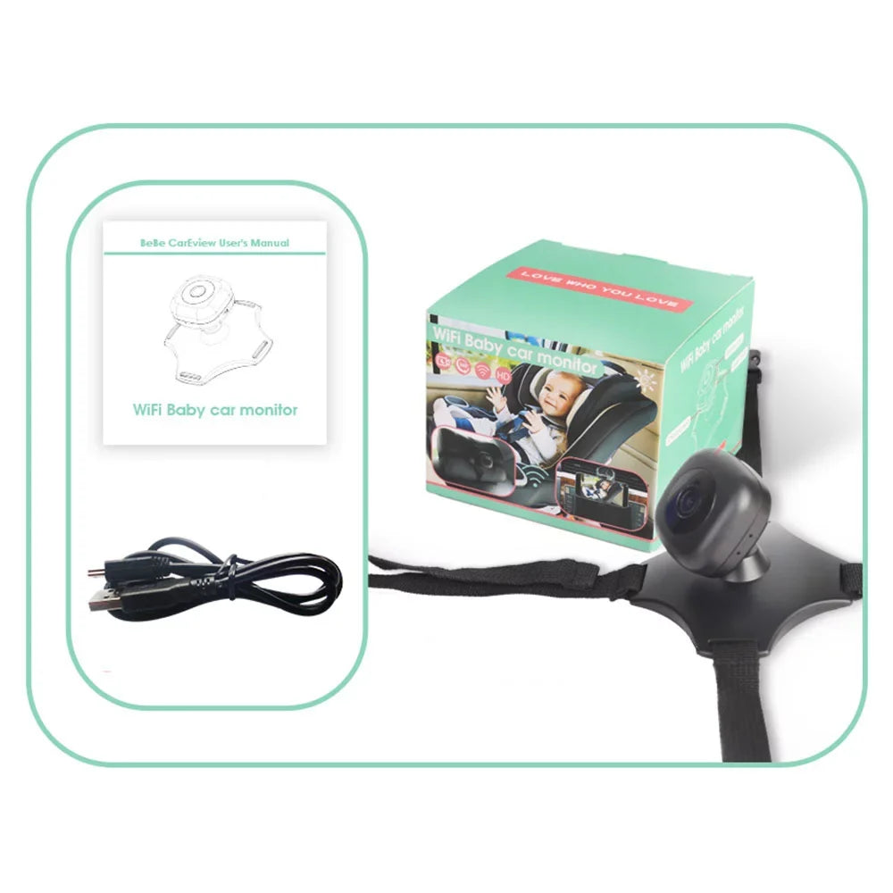 Night Mirror Baby Monitor Car 360° WiFi Vision Camera, USB Car Rotation Tomshoo Baby Powered