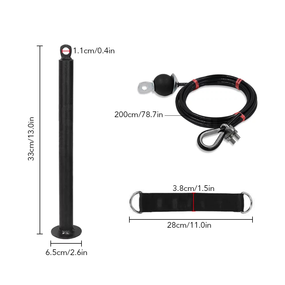 Gym Upgraded Biceps Attachment System Rotation 360 Machine Training Arm Fitness Pulley Detachable Home Workout Pulley with Degree Super-Silent Pin Triceps Cable Strength Equipment Loading