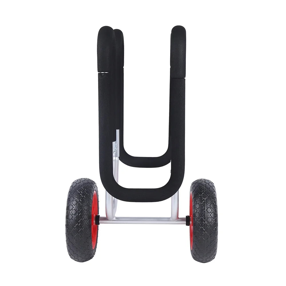 Solid Paddle Trailer, Stand-Up Double Airless Beach Portable Wheel Aviation Beach Cart Aluminum SUP PU Carrier Veneer Cart Board Cart, Surfboard