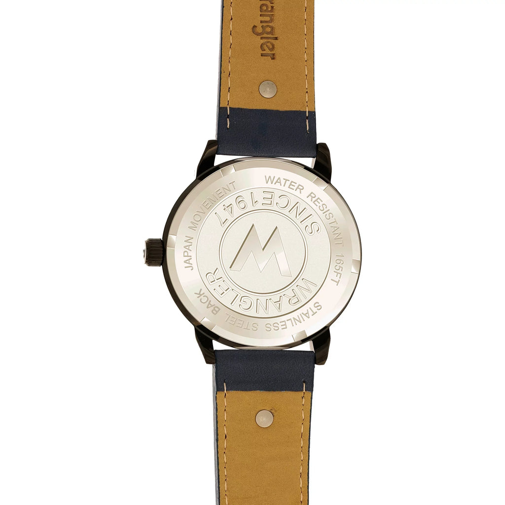 Blue 48.5mm Black Strap Watch Dial, Wrangler