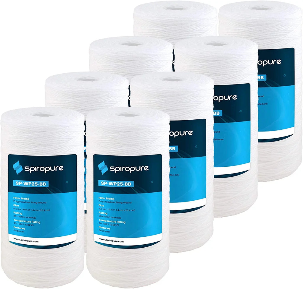 Filter 8) Polypropylene SP-WP25-BB WP25BB97P 355216-43 CW25-BBS 10x4.5 liquid Micron Cartridge (Case SpiroPure 25 String-Wound of