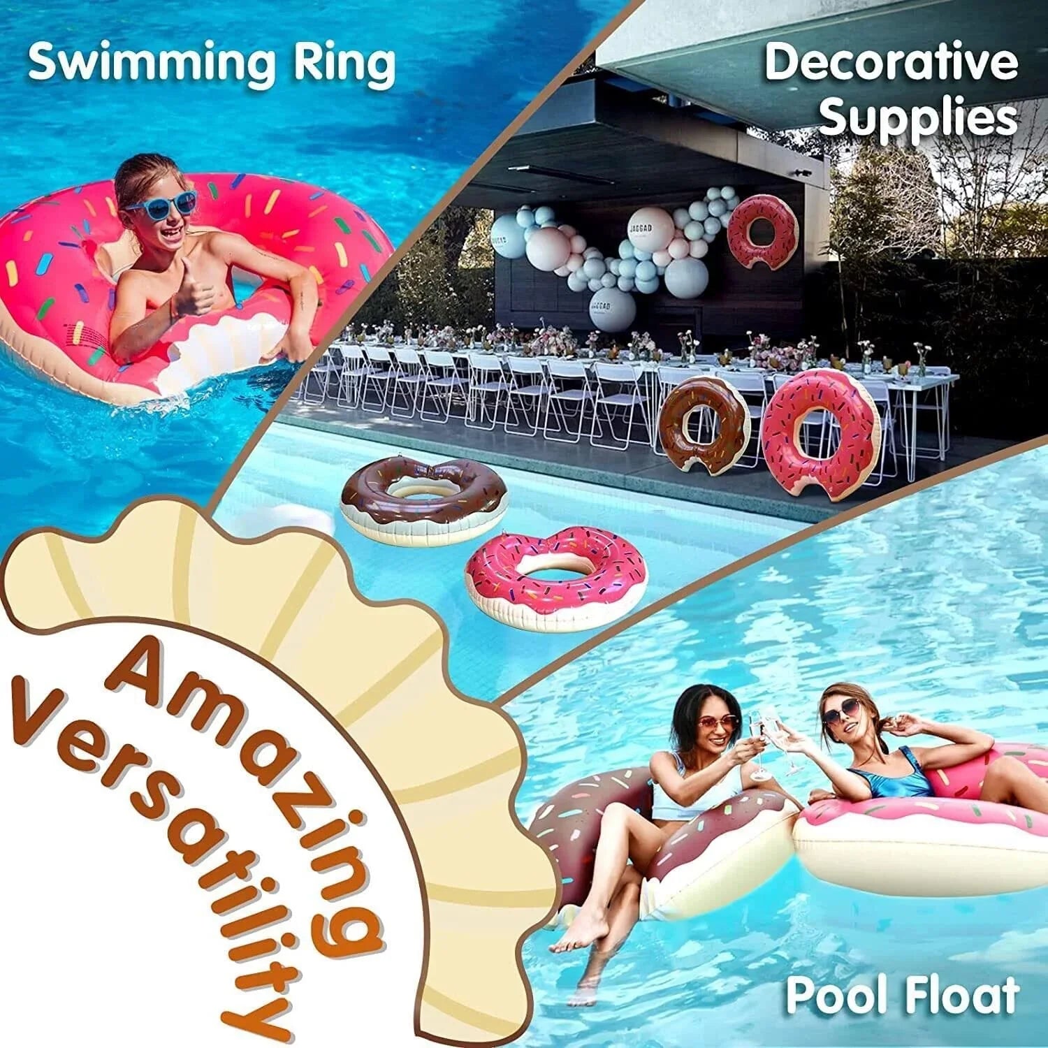 Doughnut Pool Donut Pool for Ring Swimming Pool Ring Pool Donut Tube Float Beach Doughnut Floats Floatie Floatie DMAR Pool Donut Donut Inflatables Pool Donut Pool Tube Donut Doughnut Inner