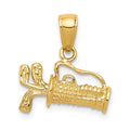 mm,W-14 Charm Pendant (L-16 Women Bag 14K Gold Polished Golf 3-Dimensional for with Yellow Clubs Auriga mm)