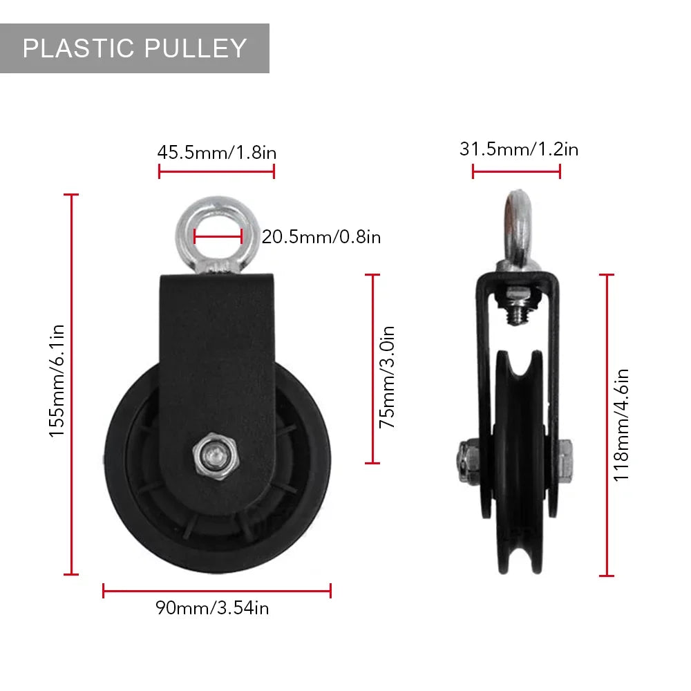 Gym Upgraded Biceps Attachment System Rotation 360 Machine Training Arm Fitness Pulley Detachable Home Workout Pulley with Degree Super-Silent Pin Triceps Cable Strength Equipment Loading