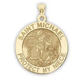 Dime, dimension Solid of Yellow Saint Michael - 2/3 Niece My Gold - - Medal 14K Picturesongold.Com Religious inch Protect