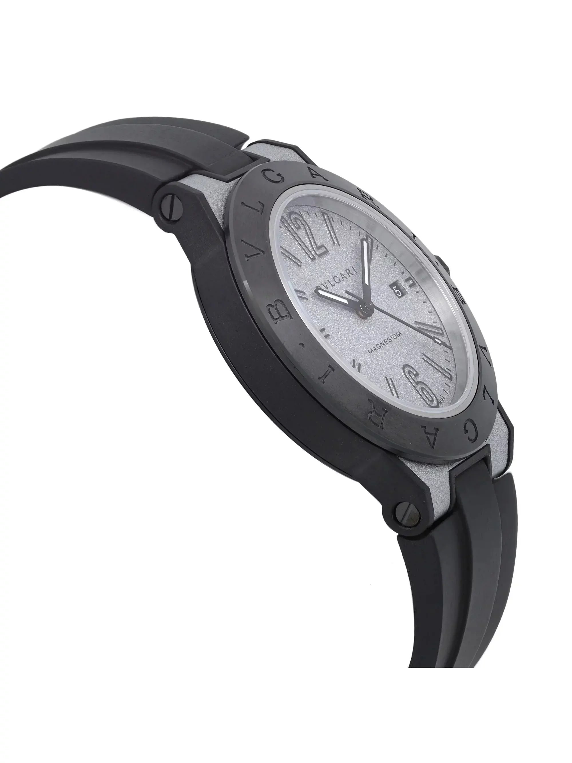 Bvlgari Dial Magnesium Diagono Silver 41mm 102427 Ceramic Automatic Mens Watch