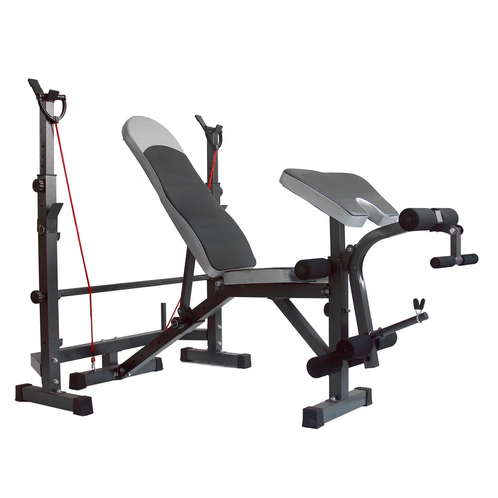 Developer Stock and Press Crunch Workout Leg Olympic Bench, Body Equipment Handle Workouts, Preacher US Home Weight Home for Workouts Bench with At Curl, Champ for