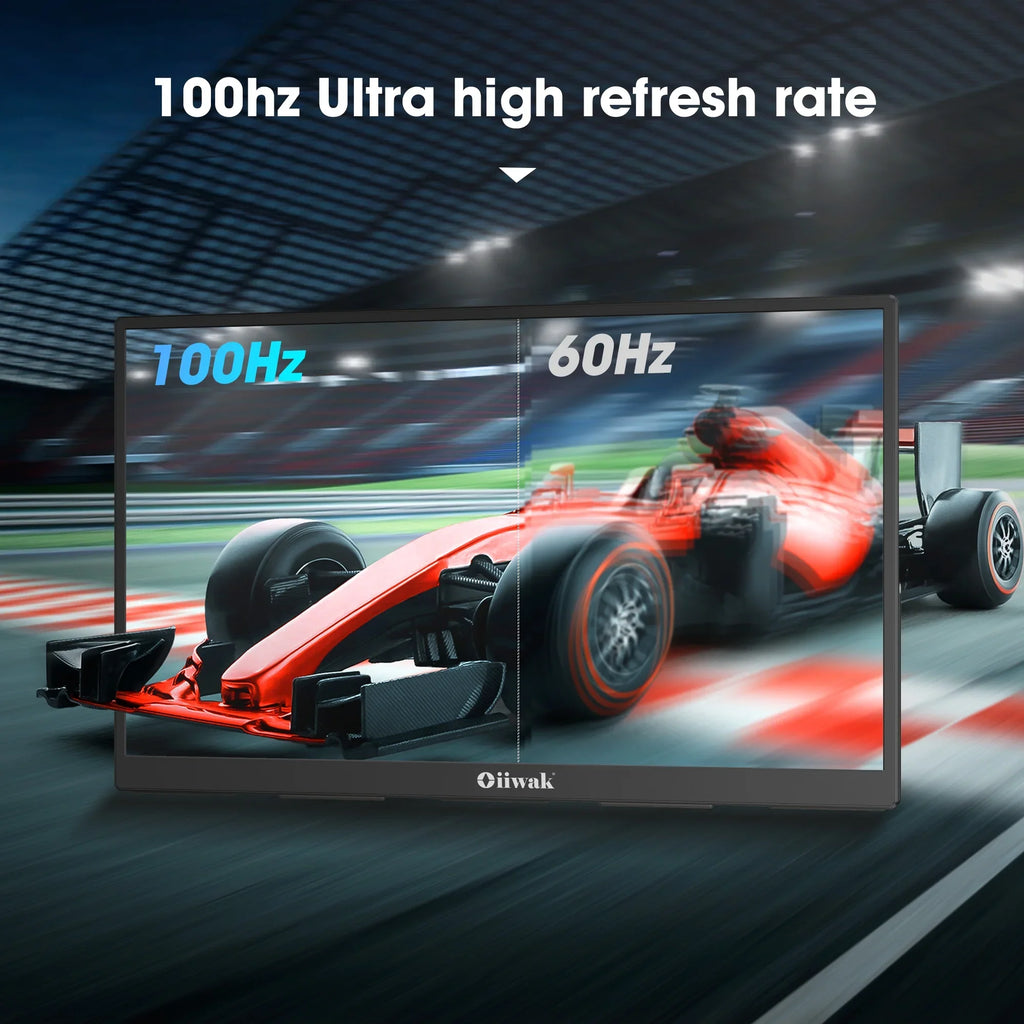 1080P Monitor,100HZ VESA Foldable 100% sRGB FHD Speakers, Stand Extender Laptop, 180° for inch Large Gaming Screen & Frameless Dual Second Monitor, 18.5 Portable IPS Travel Oiiwak