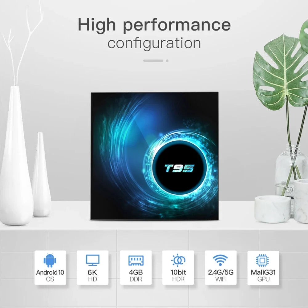 T95 Streaming 10.0 JahyShow Room, Living TV Media, Android 4GB+64GB, - Ease Quad-Core Smart Box
