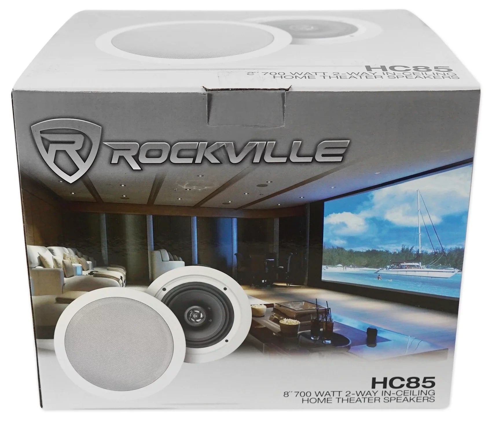 Stereo+8 Audio Rockville Home 4-Room Kit 8" White Controls Ceiling Speakers+Wall
