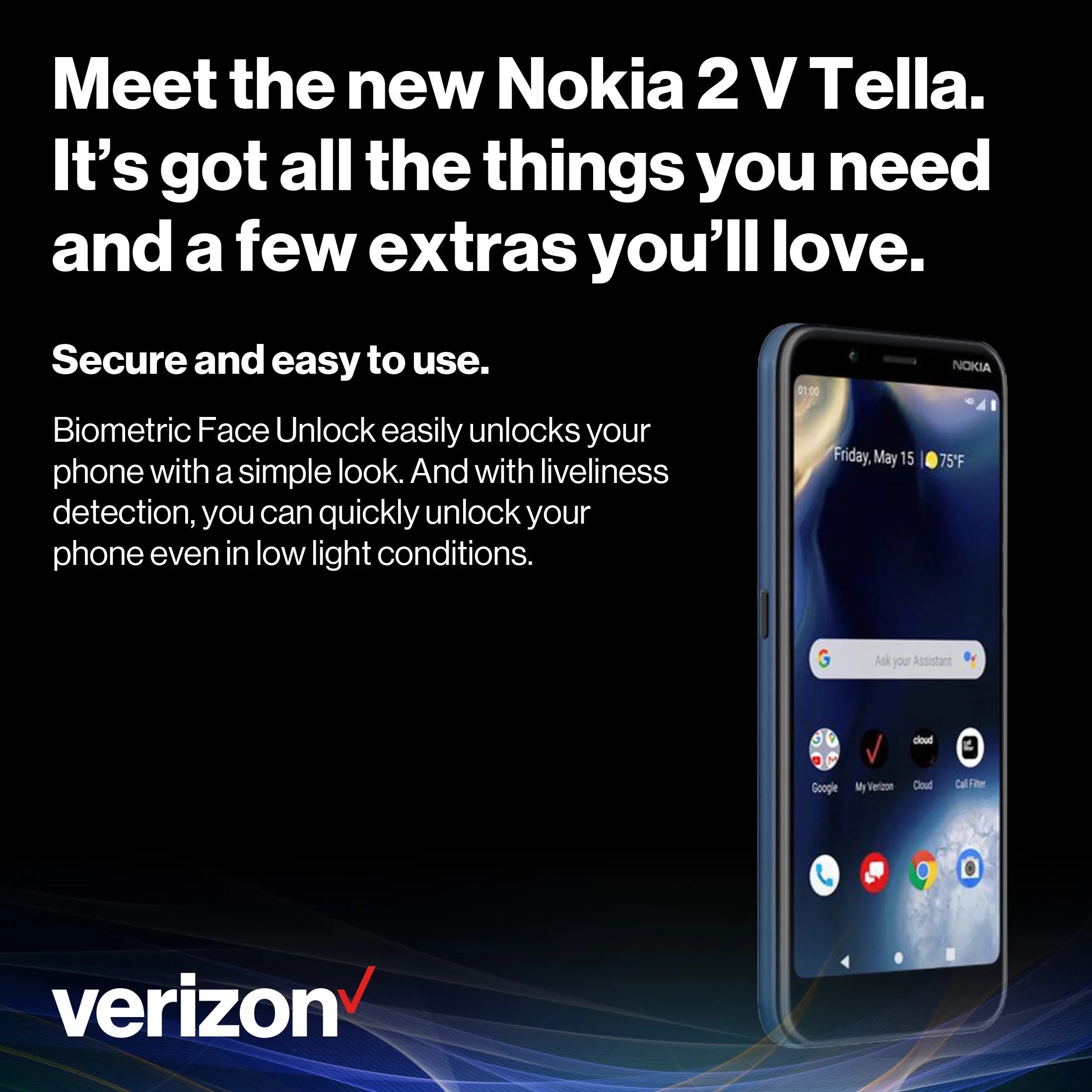 Tella Prepaid Nokia Verizon Phones 2V Cell
