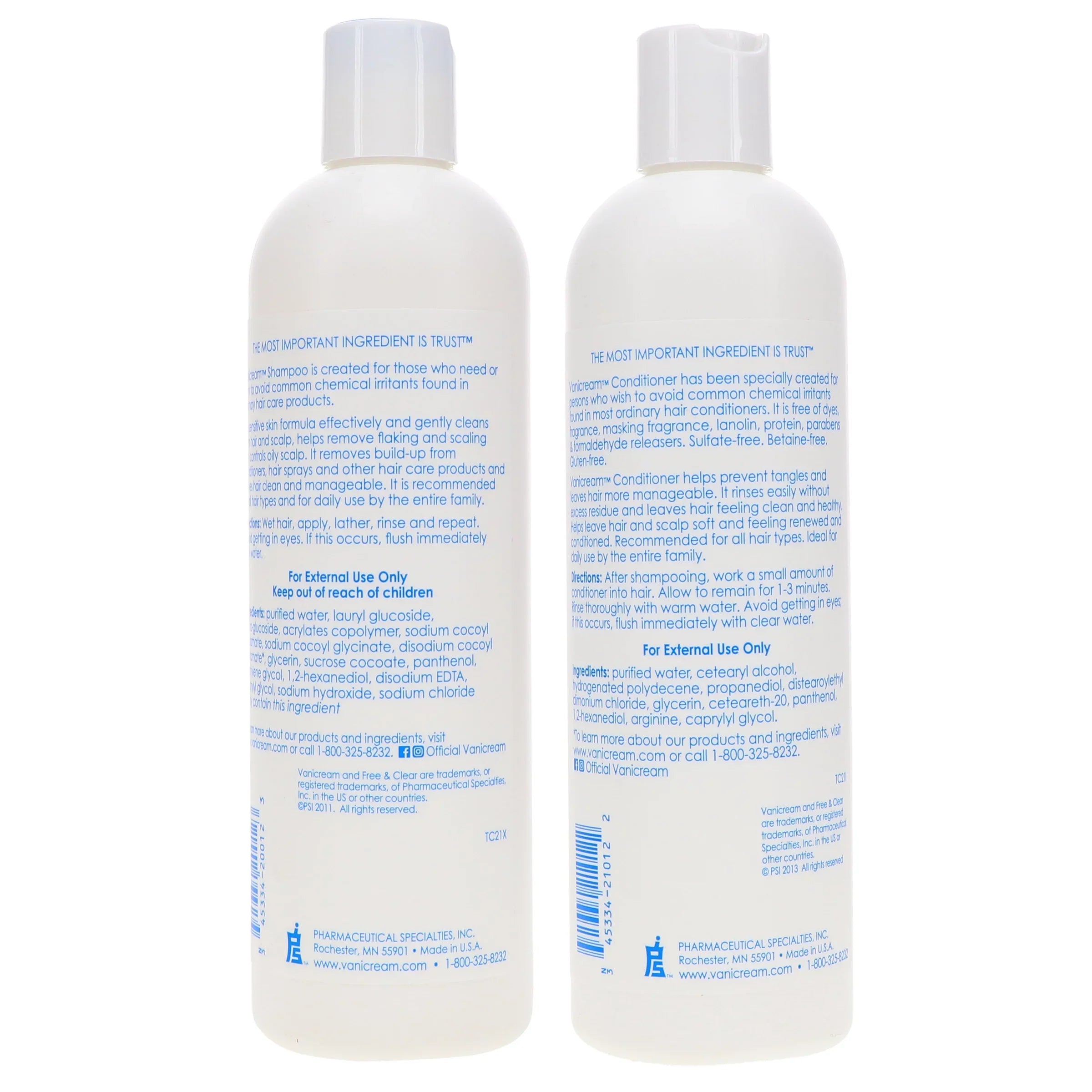 & Combo Conditioner Vanicream 12 Shampoo oz 12 Pack oz