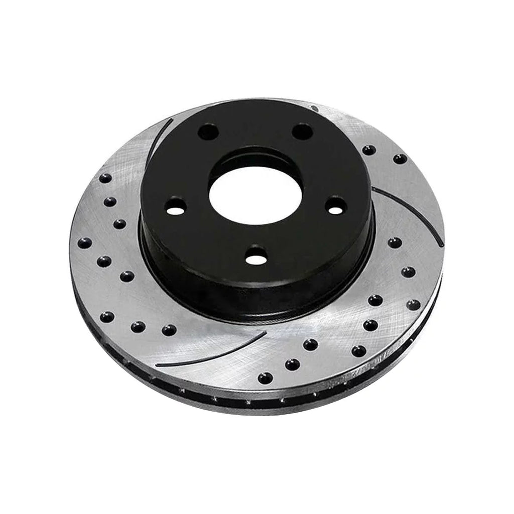 Slotted Caliber 2.0L Replacement Passenger Drilled 1.8L Driver Lancer Brake 2.4L and of Rotors FWD AutoShack 2008-2017 PR63039LR 2012 Pair Dodge Side 2007-2010 AWD for 2011 2 Black Front Mitsubishi