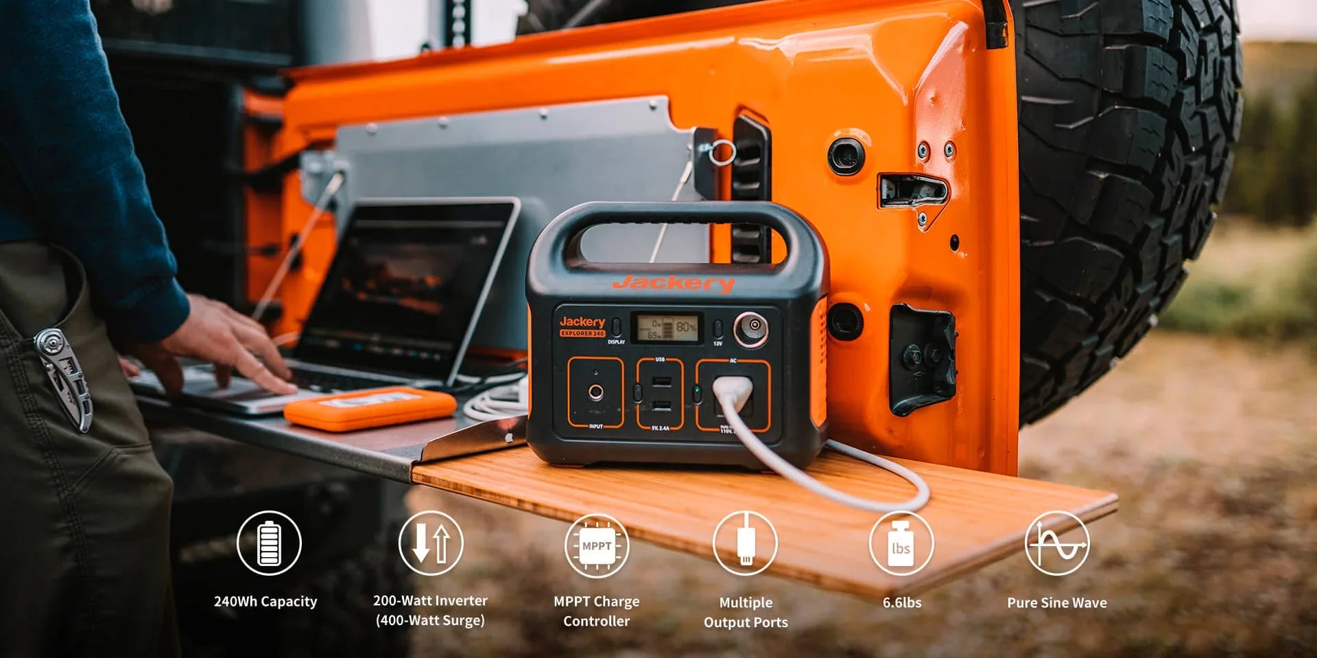 Travelling Jackery Outlet, 240Wh Generator 240, Station Outdoors For 110V/200W Lithium Wave Explorer Battery, And Emergencies Camping Sine Portable Power AC Backup Pure Solar