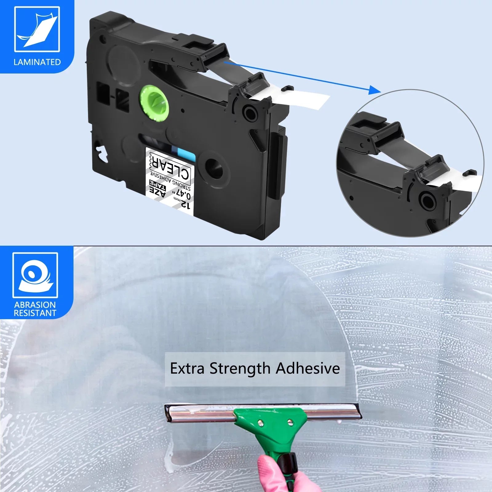 12mm Strength Laminated P-touch Clear Brother TZ-131 Black Label 100PK TZe-131 Extra GREENCYCLE Compatible for TZe TZe-S131 on TZ-S131 TZ Tape