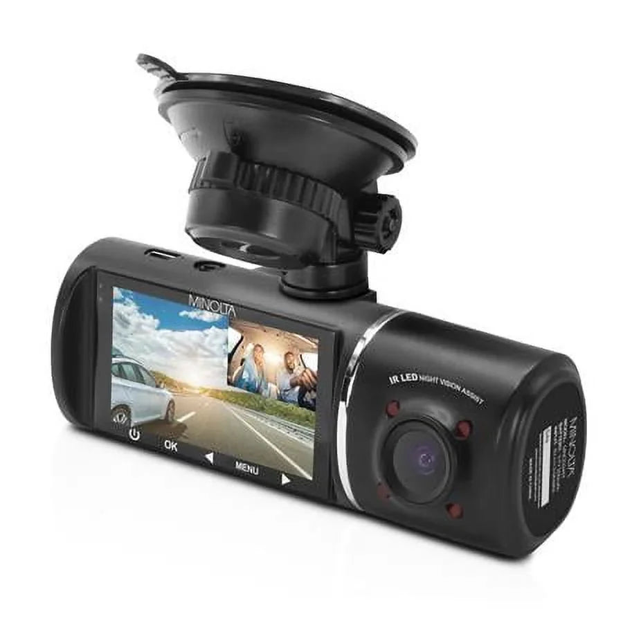 2.45" 3-Channel LCD Camera Black Dash with MNCD245T Screen Rear and View Front Full HD Recording,