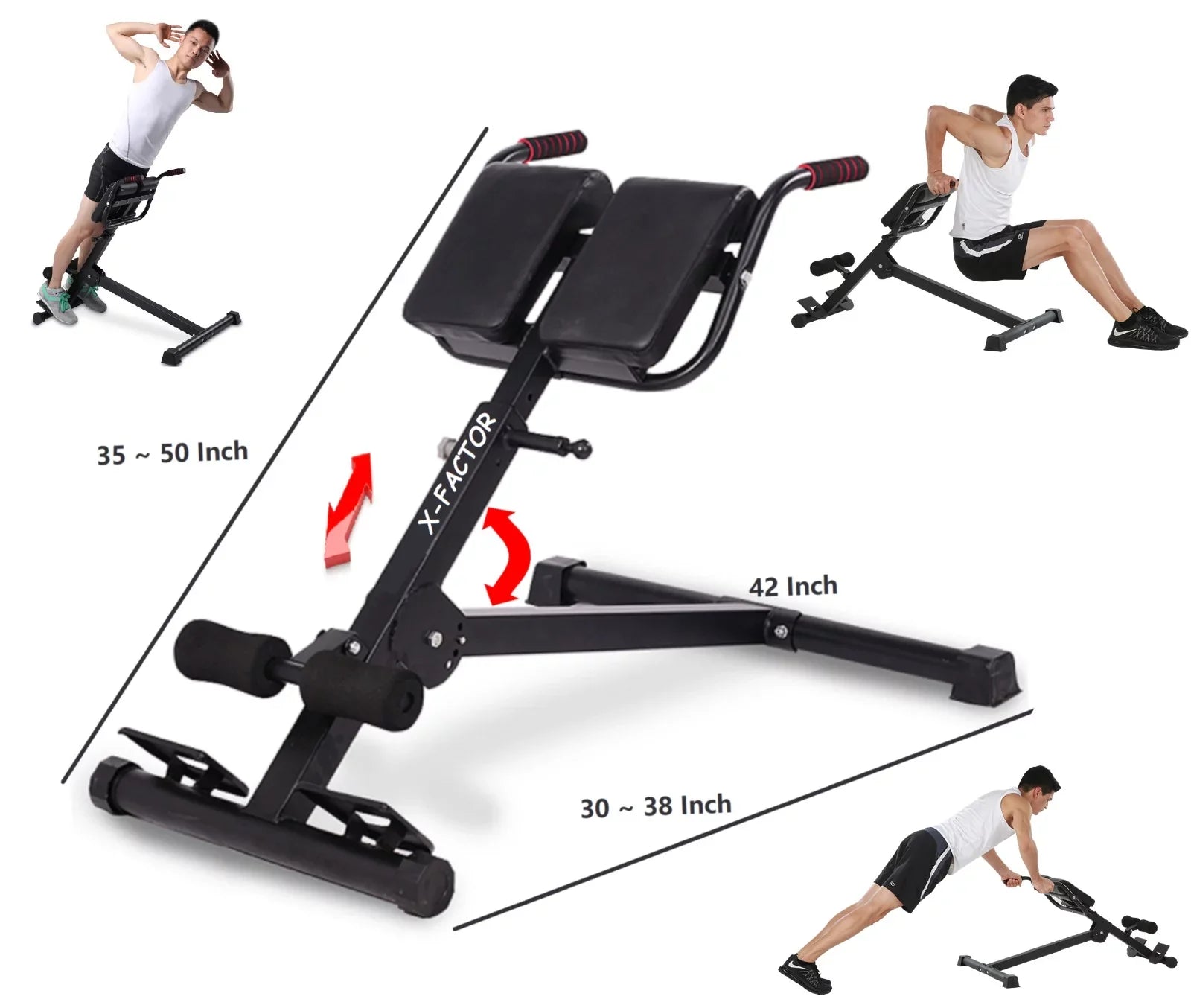 Bench Strength Gym Fitness Extension Hyper Adjustable Core Strength Training Chair Exercise Home Abdominal Ab Factor Roman Workout Exercise Back X