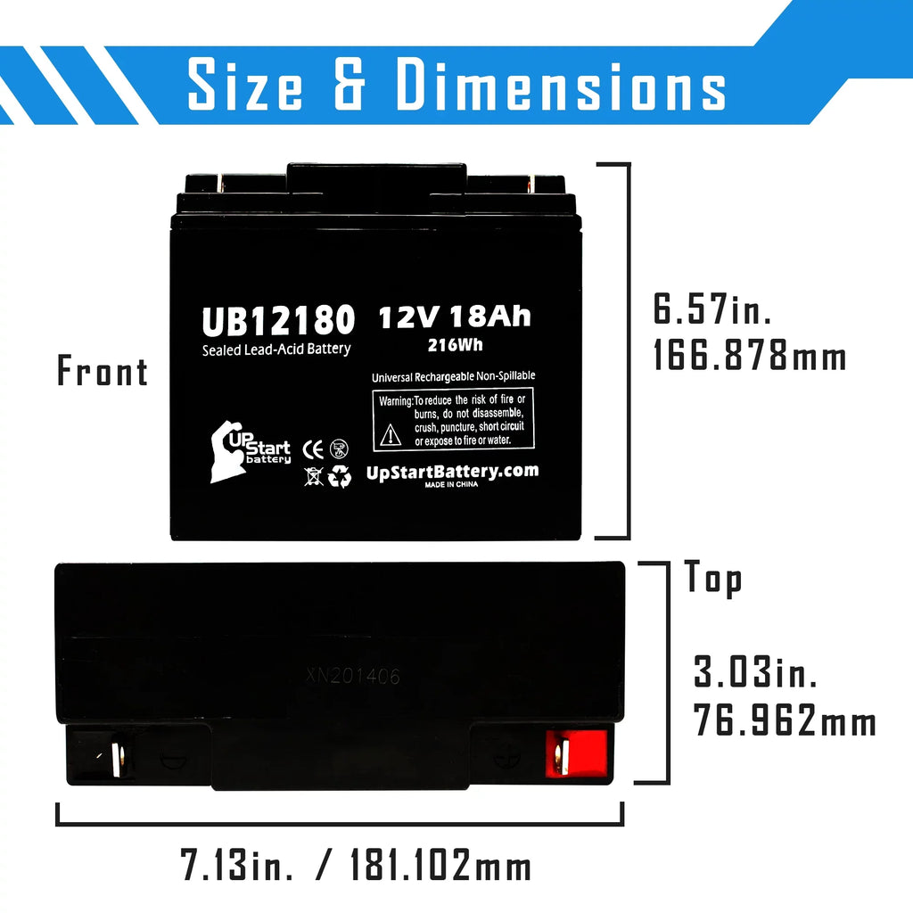 Acid SLA) (12V, Terminal, Sealed UB12180 18Ah, Lead AGM, Compatible 5x Pack CF12V18 T4 PICHER EAGLE - Battery BATTERIES 18000mAh, Battery - Replacement Universal