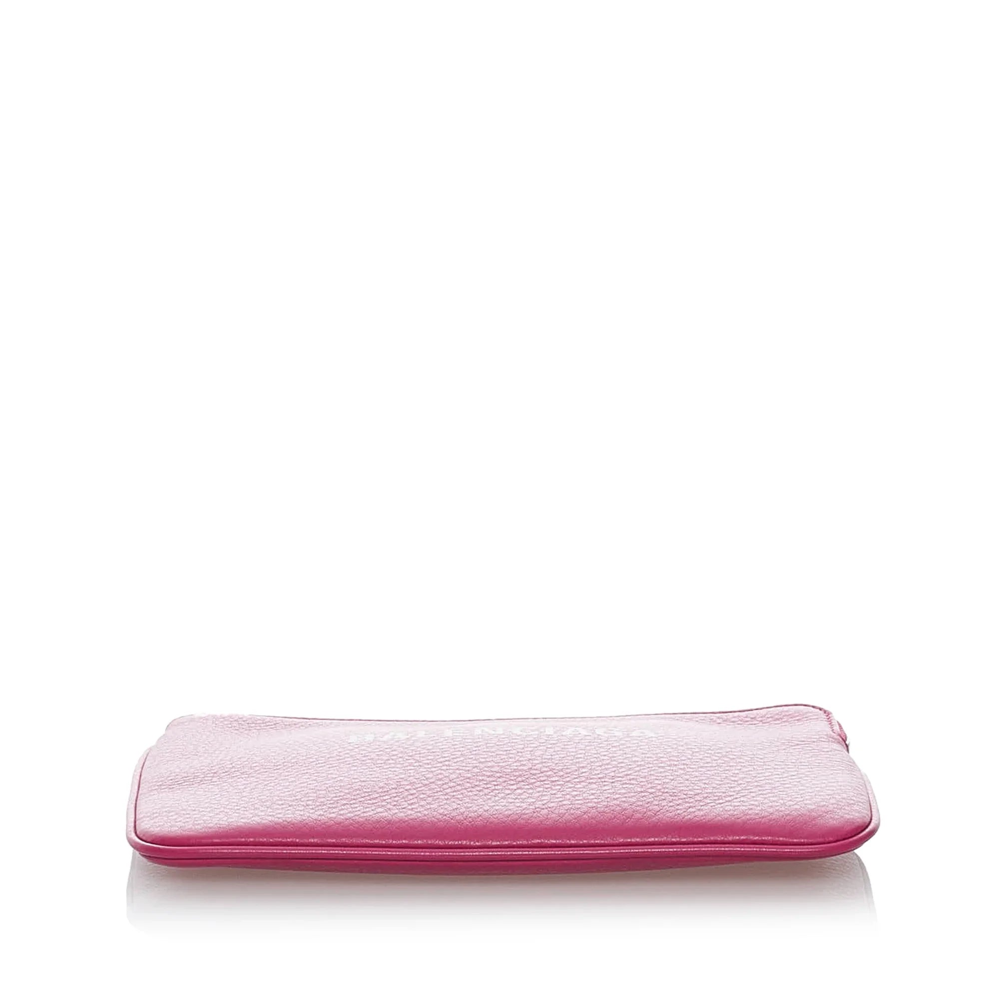 Pink Calf XS (Good) Authenticated Leather Balenciaga Pouch Everyday Women Pre-Owned
