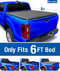 T3 Soft Tri-fold Tyger | TG-BC3F1067 6' Compatible 2019-2023 Ranger Vinyl | Bed Truck | Bed Cover with Tonneau Auto