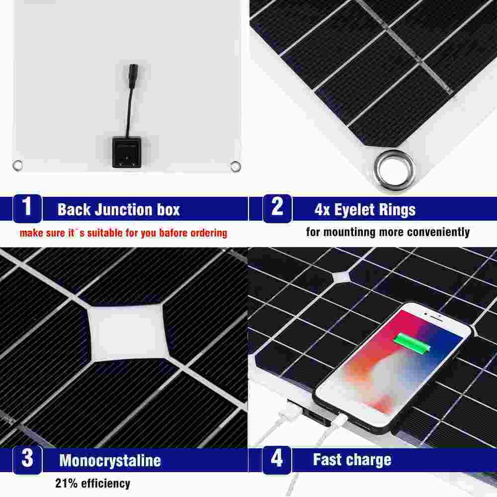 kit with solar light emergency solar exterior MDHAND car 200W charger controller source home camping charge panel