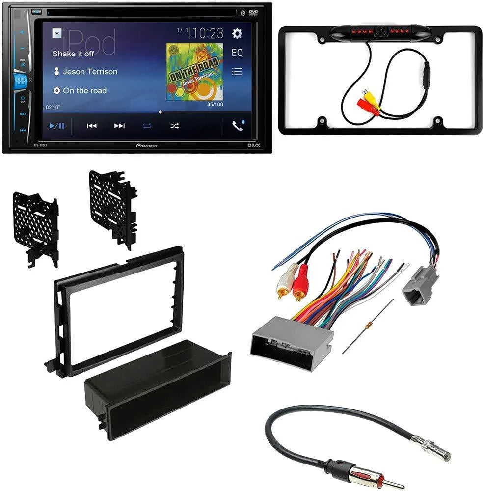 Receiver Bundle with 2007-2010 Stereo / For Kit Expedition Din KIT2533 (5Item) Installation Touchscreen, Car Double DVD Multimedia Dash Camera, Pioneer Kit Backup Bluetooth - With