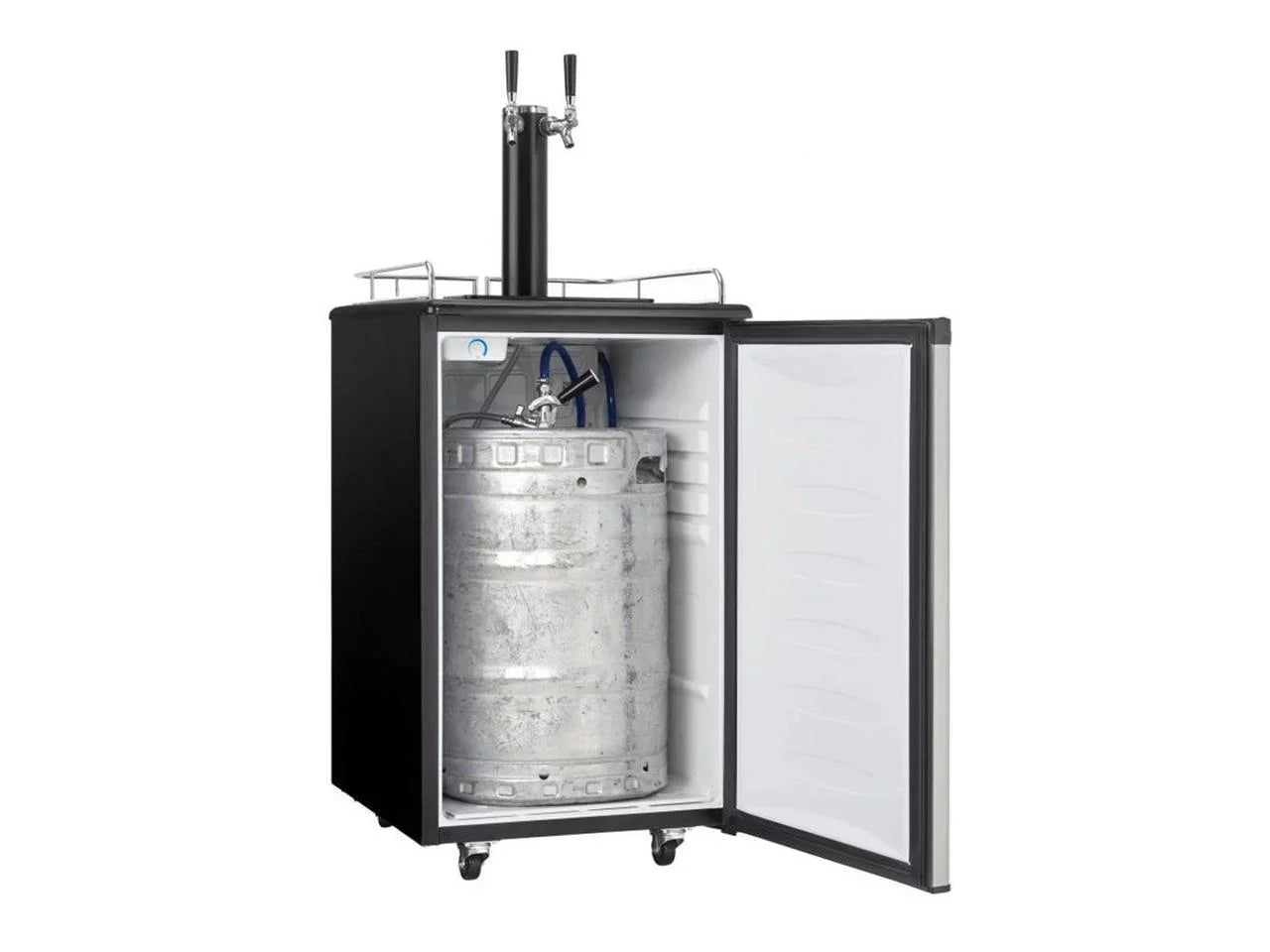 Cubic Foot Danby Beer DKC054A1BSL2DB Steel Tap Double Kegerator Dual-Top 5.4
