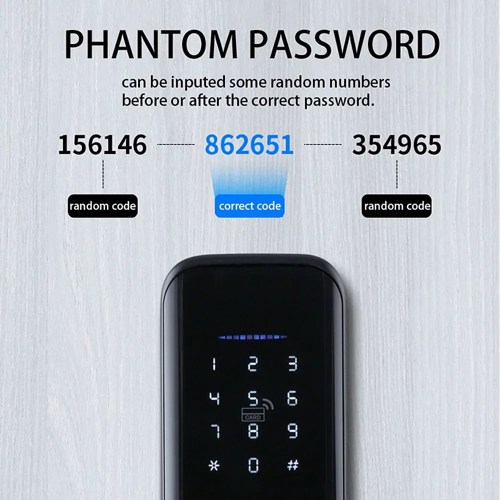 with Key Lock Lock Fingerprint Deadbolt Attributes Handle Door Smart with APP Compatible Dcenta WAFU