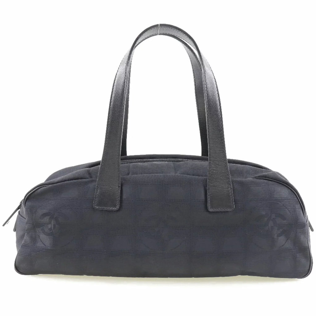 Boston Black Used Handbag Nylon A15828 Canvas Travel New Ladies Authenticated Line Mini