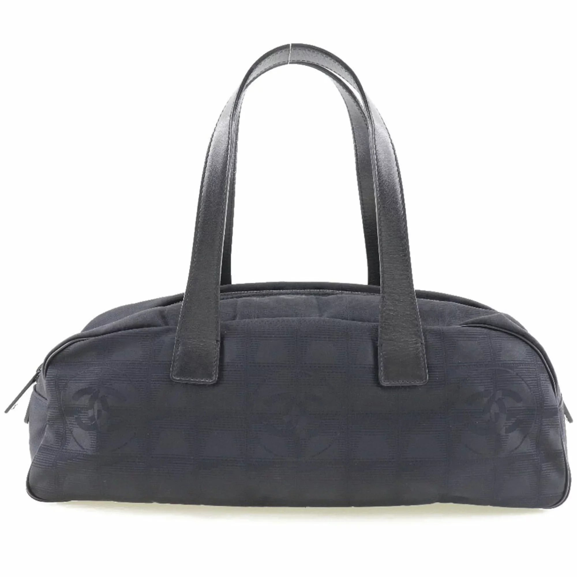 Boston Black Used Handbag Nylon A15828 Canvas Travel New Ladies Authenticated Line Mini