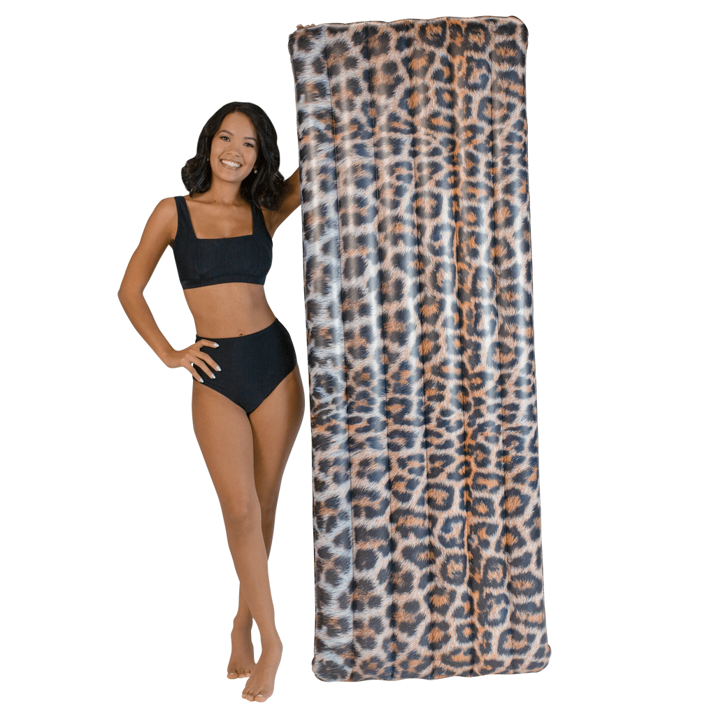 Brown Safari Print Pool 74" Leopard Raft PoolCandy Deluxe Collection