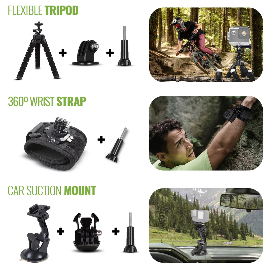 Action Kit, DiGiNerds for Insta360, - 50-in-1 Accessory GoPro, AKASO Compatible Fusion, Camera DJI,