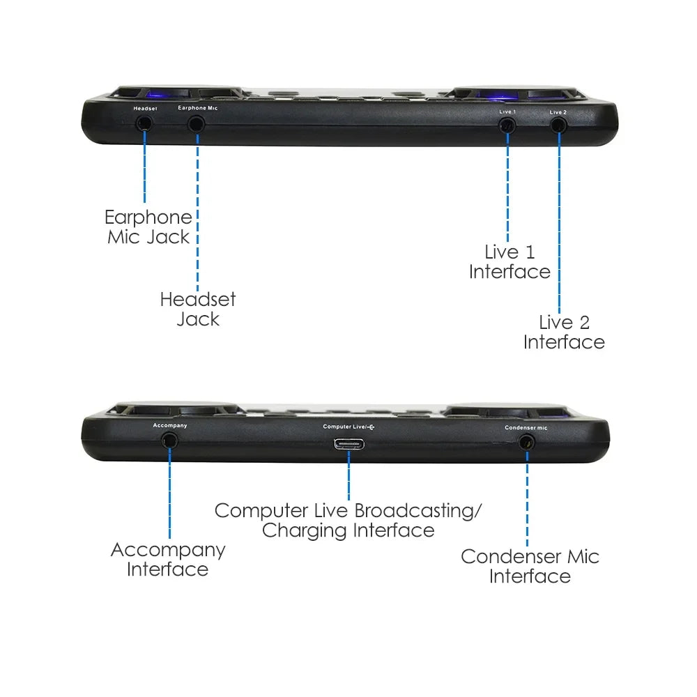 Broadcasting/ Multifunctional Sound V300 Rechargeable for Sound Smart Recording SingingLive Live and with Pro Compatible Phone Voice GoolRC Computer and