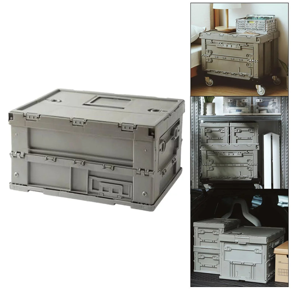 Storage Versatile Storage Containers Storage 41x29.5x22cm Box Trunk Gray Crate Collapsible Bins Organizers Green, Multifunctional
