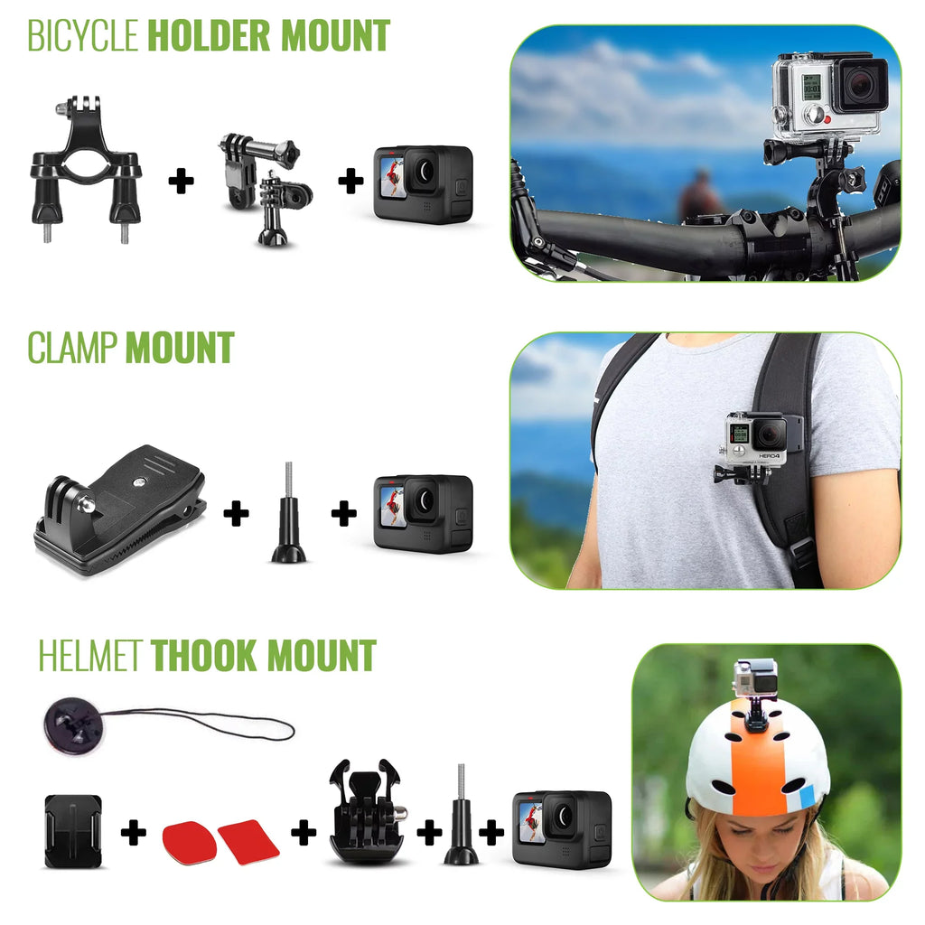 Action Kit, DiGiNerds for Insta360, - 50-in-1 Accessory GoPro, AKASO Compatible Fusion, Camera DJI,