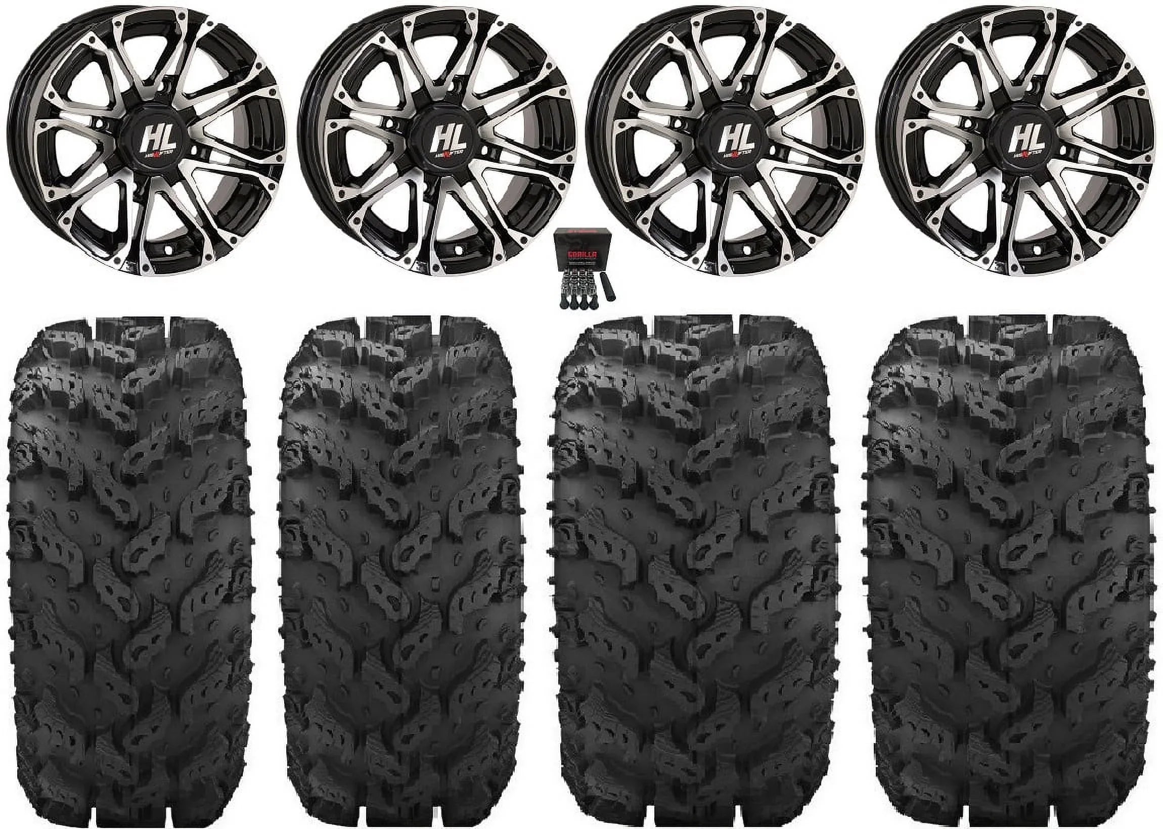 Mule Reptile 26" Teryx HL3 Lifter High 14" Machined Kawasaki Tires Wheels