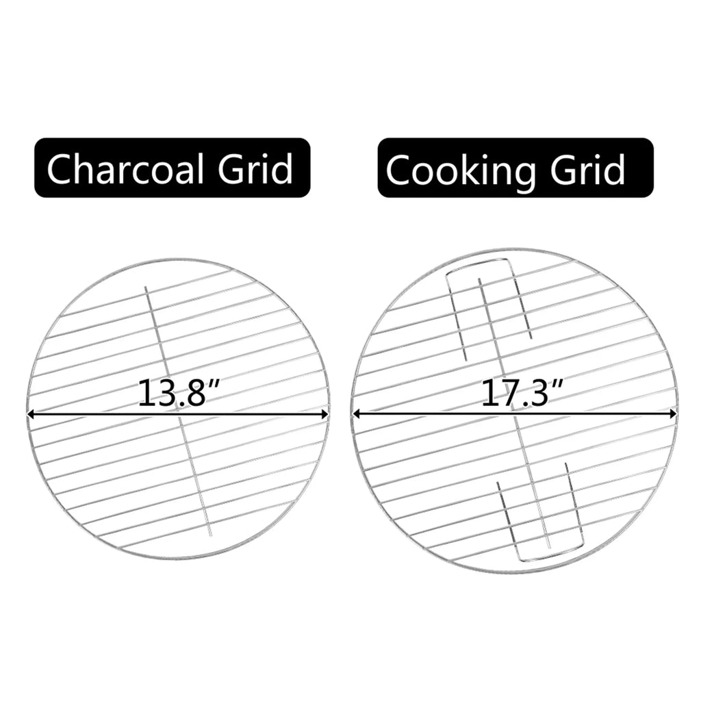 Charcoal on Storage Grill Area, Grill Steel w/ Cooking Wheels, Grill Camping inch with Grate 18 exterior BBQ
