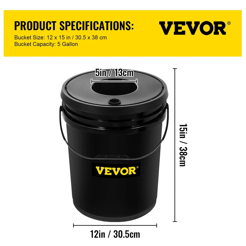 Leafy Vegetables with VEVOR Indicator DWC Kit, for Air Grow System Stone liquid 5-Gallon, Hydroponic 4-Bucket & Level Pump, Indoor/exterior