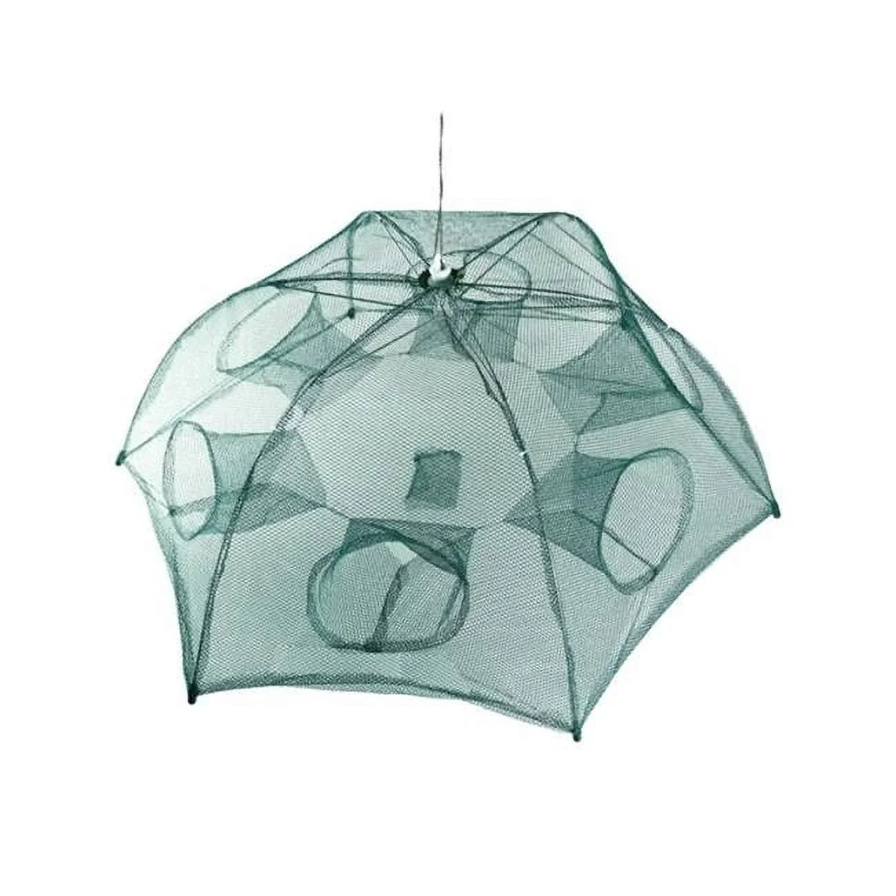 Mesh Automatic Portable Cast Net Trap Fishing Trap 6 Crayfish 6 Holes Minnow Crab Fresh Bait Sides Shrimp Finds Net Fab Trap Fishing Folded