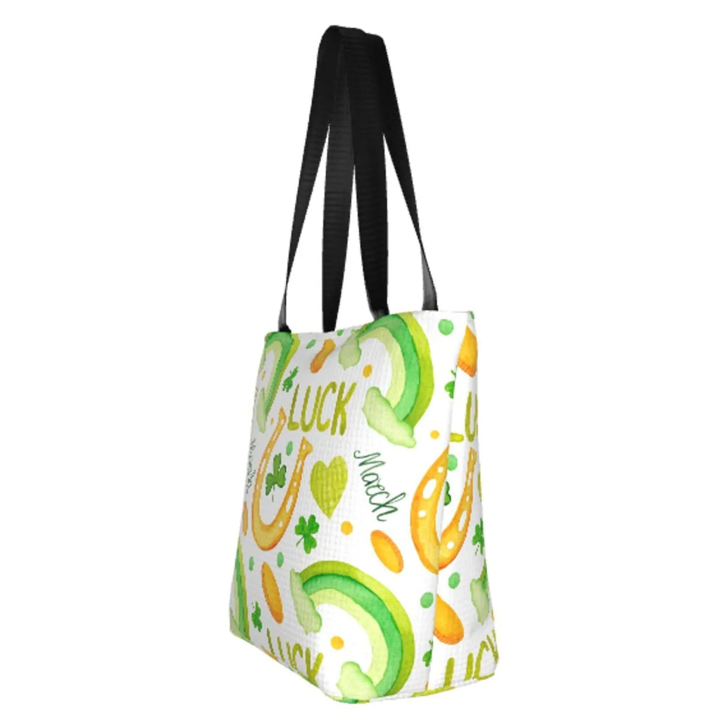 Day1 Canvas Easygdp Suitable St with Bag, Bag Shopping Zip, Shoulder Buying Office, Fitness Tote Groceries, Handbag Stylish for Patrick's