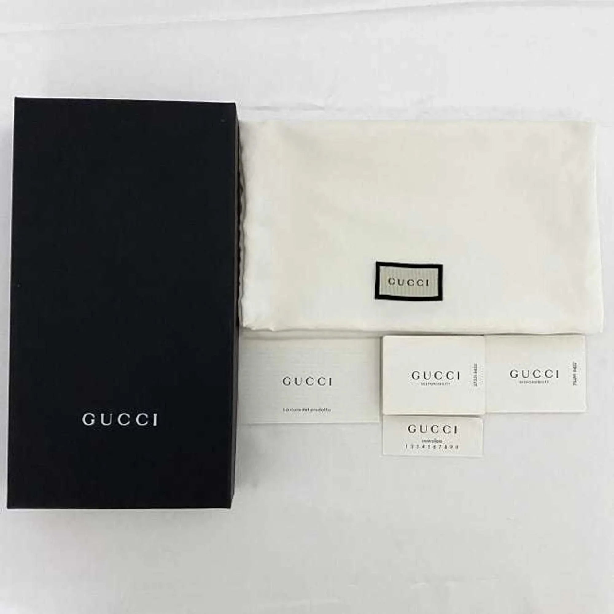 Long GG Wallet Pre-Owned Blue Leather Navy 449391 New) (Like Round Microsima