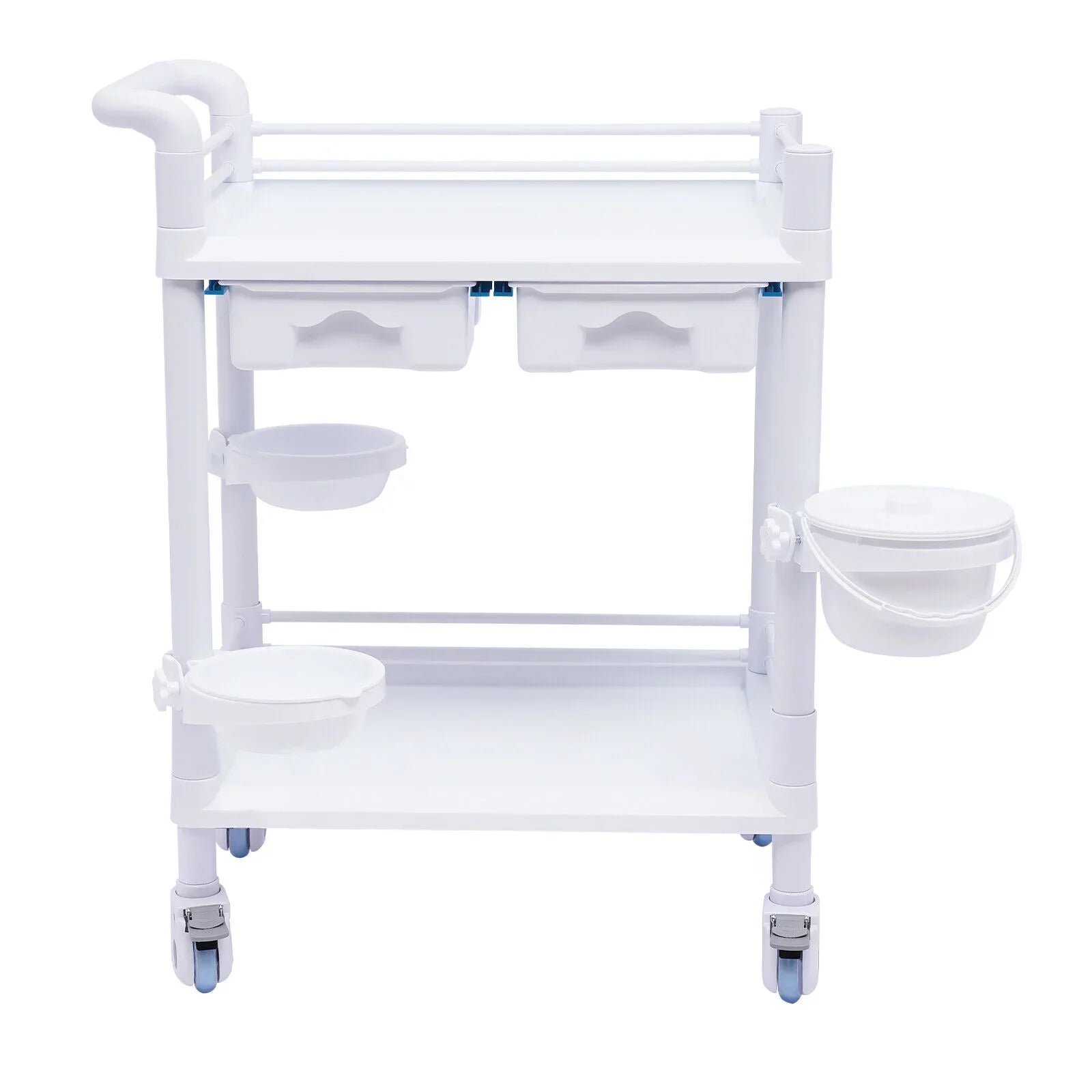 Duty Drawers Utility Rolling 2 Salon for 360°Rotate Trolley Dirt Cart Spacious Medical Tier Miumaeov Hospital Heavy Beauty Clinic Medical Buckets Dental Trolley Wheels with