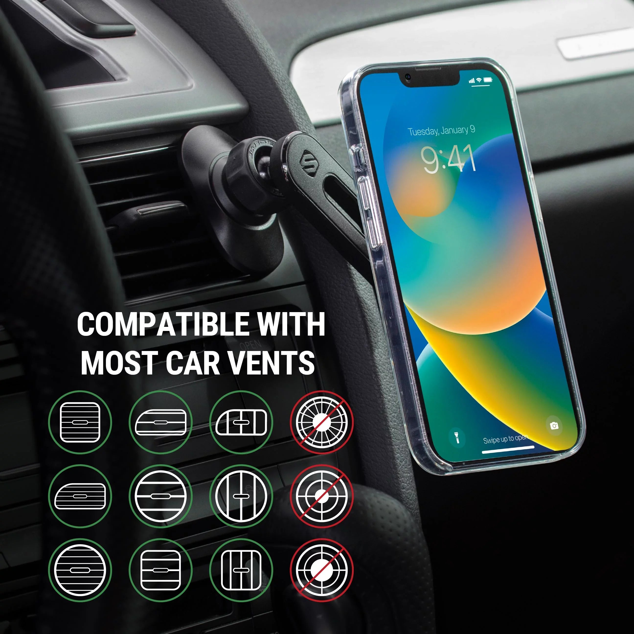 15/14/13 iPhone Magnetic 4in1 w/ Pro MPMSODVM Comp Scosche Dash/Windshield/Vent Mount MagicMount MS