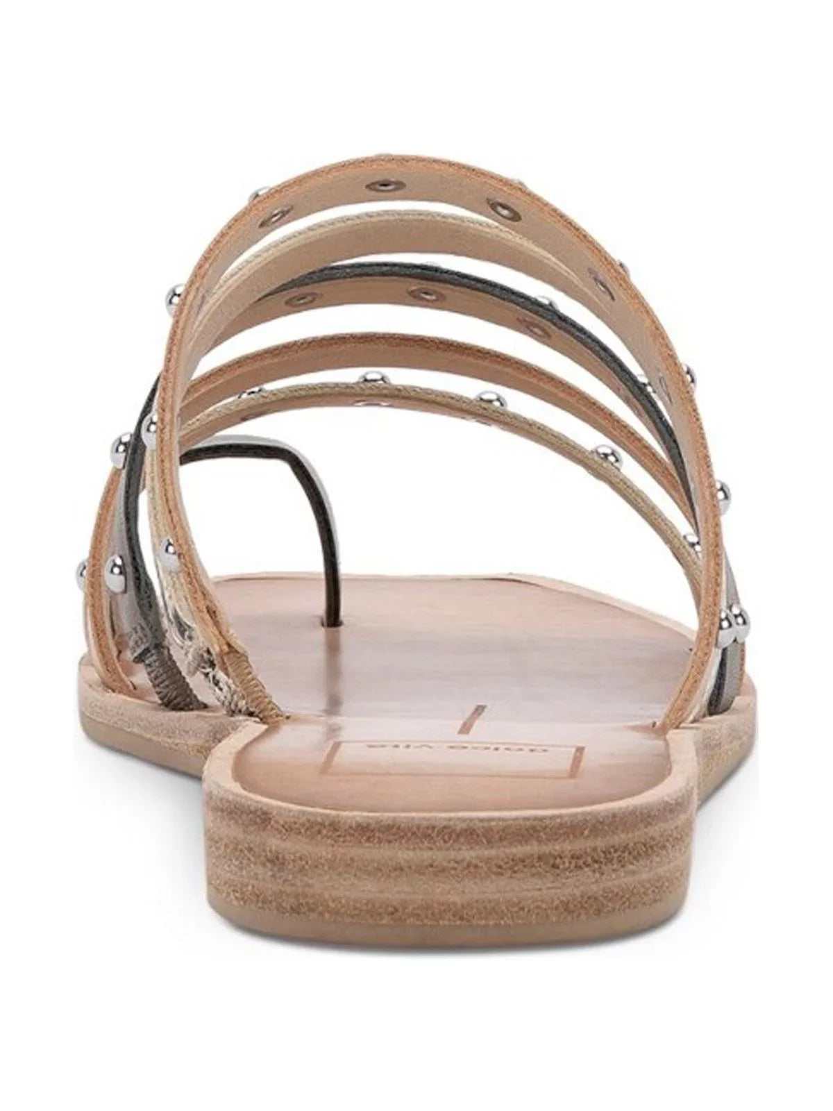 M Beige DOLCE Toe Shoes Snake Slide 6.5 Slip Strappy Kaylee Toe-Loop Square Womens Wedge Studded Sandals On VITA